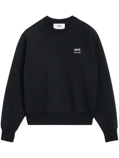 Ami Alexandre Mattiussi Black Logo-print Cotton Sweatshirt
