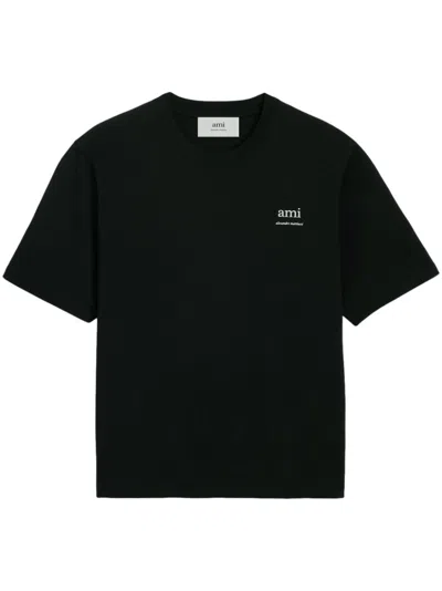 Ami Alexandre Mattiussi Logo-print Cotton T-shirt - Unisex - Organic Cotton In Black