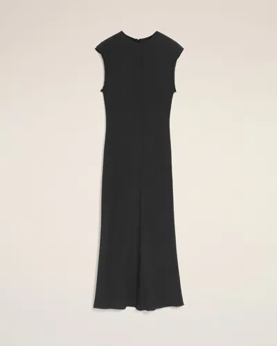 Ami Alexandre Mattiussi Raw-edge Sleeveless Long Dress In Black