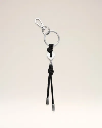 Ami Alexandre Mattiussi Black Metal Ami De Coeur Charm Keyring Black In Animal Print