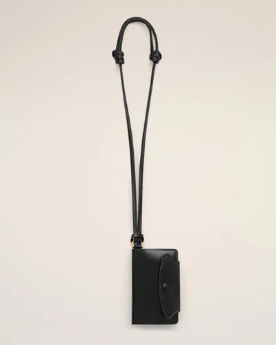 Ami Alexandre Mattiussi Black Mimi Cow Leather Notebook Holder Black