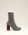 Ami Alexandre Mattiussi Black Mohair Knit Piano Ankle Boots Grey In Gray