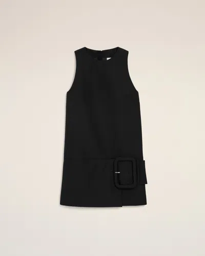 Ami Alexandre Mattiussi Black New Wool Belted Mini Dress Black