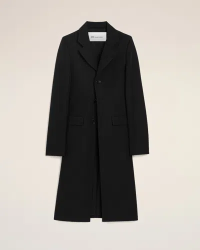Ami Alexandre Mattiussi Black New Wool Simple Breasted Fitted Coat Black