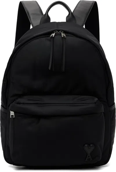 Ami Alexandre Mattiussi Black Nylon Marcel Backpack