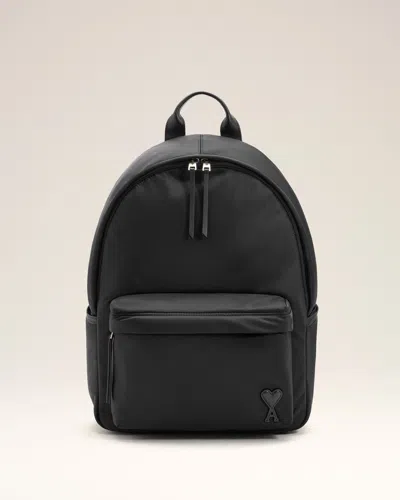 AMI ALEXANDRE MATTIUSSI BLACK NYLON MARCEL BACKPACK BLACK