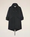 Ami Alexandre Mattiussi Black Nylon Sergé Padded Parka Jacket Grey In Black