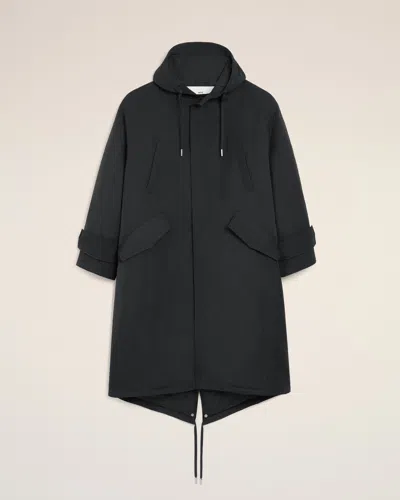 Ami Alexandre Mattiussi Black Nylon Sergé Padded Parka Jacket Grey