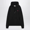 Ami Alexandre Mattiussi Hoodie Sweatshirt With Red Ami De Coeur Patch In Black