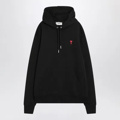 AMI ALEXANDRE MATTIUSSI BLACK ORGANIC COTTON AMI DE COEUR SWEATSHIRT