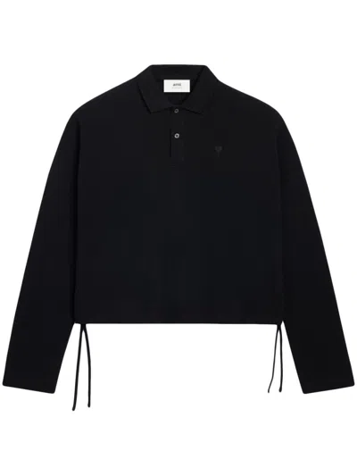 Ami Alexandre Mattiussi Black Organic Cotton Polo Shirt