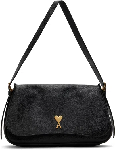 Ami Alexandre Mattiussi Black Paname Paname Shoulder Bag In Black/001