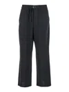 Ami Alexandre Mattiussi Ami Paris Men Black Pants With Elastic Waist With Drawstring In Virgin Wool Man