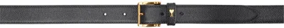 Ami Alexandre Mattiussi Black Paris Paris 25mm Belt In Black/brass/0015