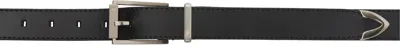Ami Alexandre Mattiussi Black Rectangular Buckle Belt In Black/001