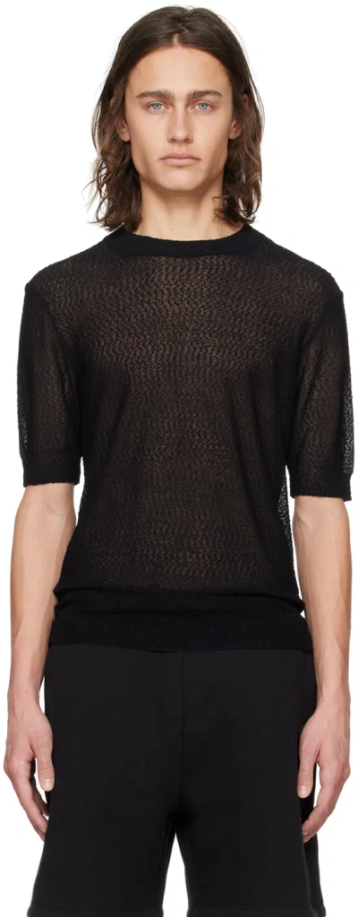 Ami Alexandre Mattiussi Black Semi-sheer T-shirt In Black/001
