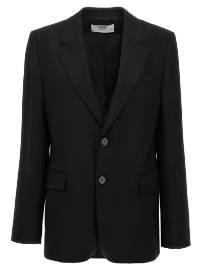 AMI ALEXANDRE MATTIUSSI BLACK SINGLE-BREASTED BLAZER