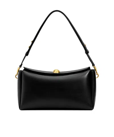 AMI ALEXANDRE MATTIUSSI BLACK SMOOTH LEATHER CARROUSEL MEDIUM BAG