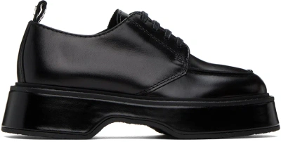 Ami Alexandre Mattiussi Black Square Toe Derbys In Black/001