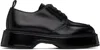 Ami Alexandre Mattiussi Black Square Toe Derbys In Wool Tricotine Black