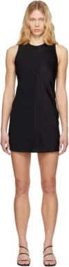 Ami Alexandre Mattiussi Black Straight Minidress In Wool Gabardine Black