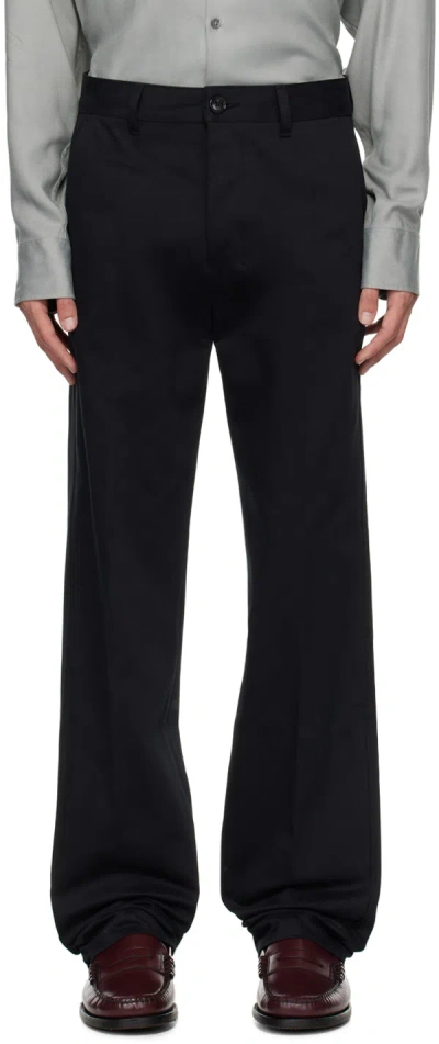 Ami Alexandre Mattiussi Black Straight Trousers In Black/001