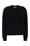 Ami Alexandre Mattiussi Ami Paris Ami De Coeur Fleece Sweatshirt In Black