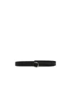 Ami Alexandre Mattiussi Black Supple Leather Double Buckle 35mm Belt In Black
