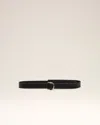 Ami Alexandre Mattiussi Black Supple Leather Double Buckle 35mm Belt In Multi