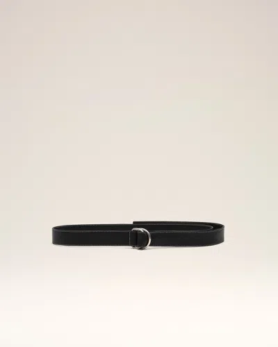 Ami Alexandre Mattiussi Black Supple Leather Double Buckle 35mm Belt  Black In Multi