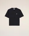 Ami Alexandre Mattiussi Black T-shirt Ami De Coeur And "place Des Victoires" Print On The Back Black