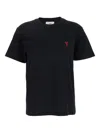 Ami Alexandre Mattiussi Ami Paris Men Black T-shirt With Ami De Coeur Embroidery On The Front In Cotton Man