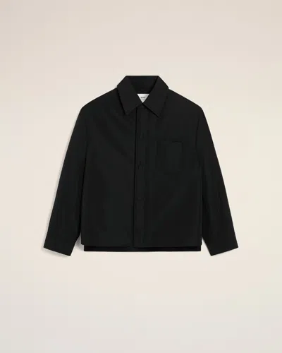 Ami Alexandre Mattiussi Black Taffetas Padded Ami De Coeur Overshirt Black