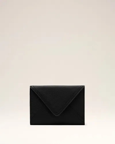 Ami Alexandre Mattiussi Black Taurillon Leather Etienne Envelope Passport Holder Black