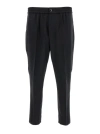 Ami Alexandre Mattiussi Black Trousers With Rear Pockets In Wool Man In Black