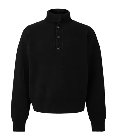 Ami Alexandre Mattiussi Black Turtleneck Sweater With Buttons