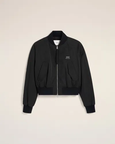 AMI ALEXANDRE MATTIUSSI BLACK TWILL BOMBER BLACK