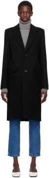 Ami Alexandre Mattiussi Black Two-button Coat In Black/001