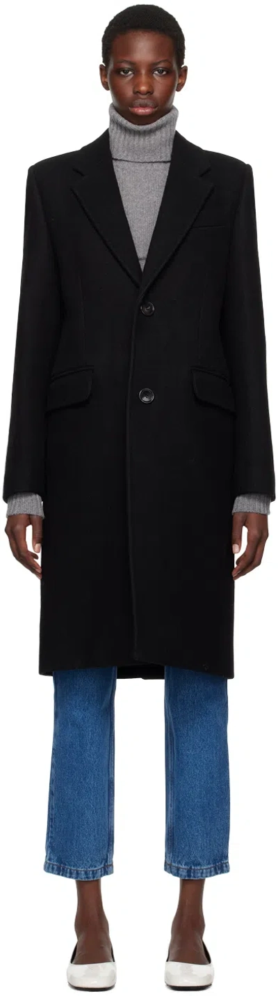 Ami Alexandre Mattiussi Black Two-button Coat In Black/001