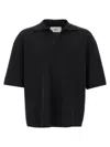 Ami Alexandre Mattiussi Ami V-neck Polo Shirt With Oversized Fit In Black