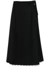 Ami Alexandre Mattiussi Ami Paris Twill Pleated Maxi Skirt In Black