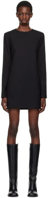 Ami Alexandre Mattiussi Black Virgin Wool Minidress In Wool Gabardine Black