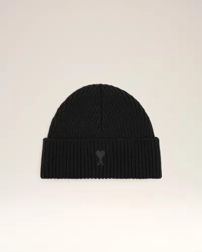 Ami Alexandre Mattiussi Black Wool Ami De Coeur Beanie Black