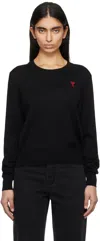 Ami Alexandre Mattiussi Ami De Coeur Logo-embroidered Jumper In Black/001