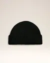 Ami Alexandre Mattiussi Black Wool Ami Leather Label Beanie Black In Black