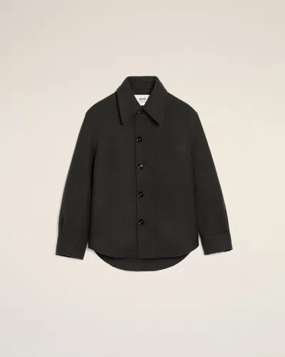 AMI ALEXANDRE MATTIUSSI BLACK WOOL BUTTONED JACKET GREY