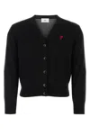 Ami Alexandre Mattiussi Ami V-neck Button-down Cardigan With Subtle Red Emblem