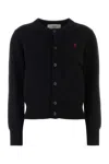 Ami Alexandre Mattiussi Ami Paris Black Wool Cardigan In Black
