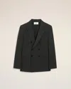 Ami Alexandre Mattiussi Black Wool Double Breasted Jacket Grey In Black
