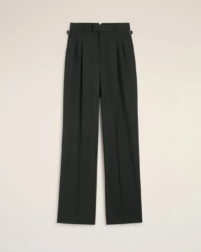 Ami Alexandre Mattiussi Black Wool High Waist Wide Trousers  Grey In Gray
